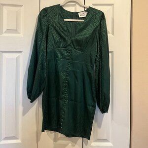 Hello Molly Dark Green Longsleeve Formal Cocktail Dress